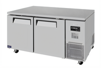 Turbo Air J Series Extra-Deep 2-Section Side Mount Undercounter Refrigerator, 19 Cu. Ft., 67 Inch Wide