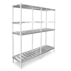 Thumbnail image #1 for John Boos ALKR-2093-X 93-Inch Wide Aluminum Keg Rack with 3 Adjustable Shelves, 10-Keg Capacity