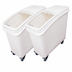 Thumbnail image #1 for Omcan USA 21-Gallon Mobile Ingredient Bin Set of 2 with Sliding Lid and Scoop, White