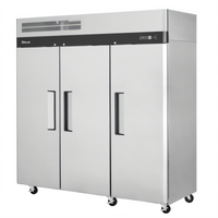 Turbo Air M3 Three-Section Reach-In Refrigerator with Solid Doors, 65.8 Cu. Ft., Top-Mount Compressor