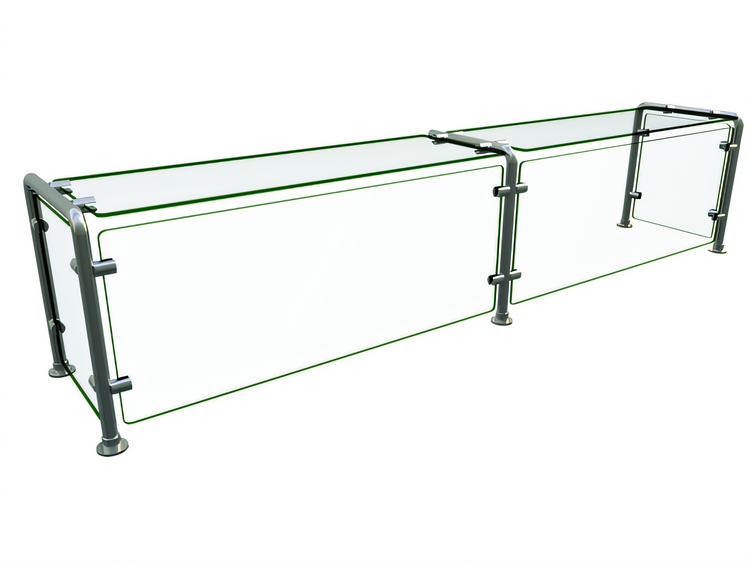 Product image #1 for Hatco Flav-R-Shield Full-Service Pass-Over Single-Sided Food Shield, 2-Bay, 72W x 15D Inches
