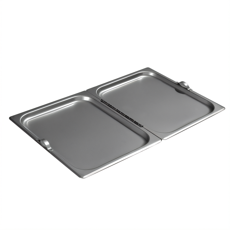 Product image #1 for DuraPan Full-Size Solid Flat Center-Hinged Steam Table Pan Cover with End Handles