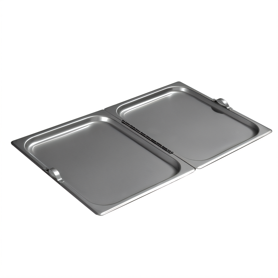 Product image #1 for DuraPan Full-Size Solid Flat Center-Hinged Steam Table Pan Cover with End Handles