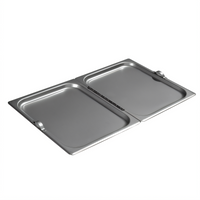 DuraPan Full-Size Solid Flat Center-Hinged Steam Table Pan Cover with End Handles