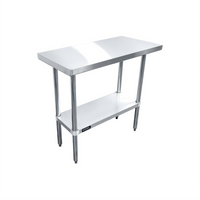 Sapphire 48-Inch x 30-Inch x 35-Inch Stainless Steel Flat Top Work Table with Galvanized Undershelf