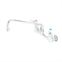 T&S Brass Wall-Mount Mixing Faucet with 12-Inch Swing Nozzle and 8-Inch Adjustable Centers