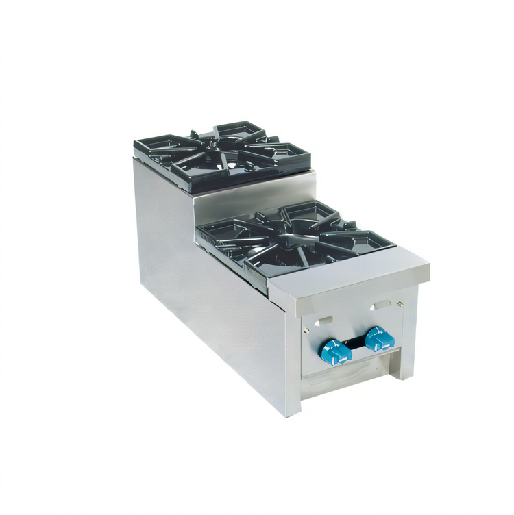 Product image #1 for Comstock-Castle SUFHP12 Countertop Gas Step-Up Saute Hot Plate, 2-Burner, 12-Inch Wide