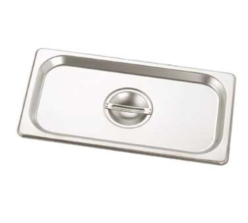 Product image #1 for 1/4 Size Flat Solid Stainless Steel Steam Table / Holding Pan Cover with Handle