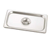 Thumbnail image #1 for 1/4 Size Flat Solid Stainless Steel Steam Table / Holding Pan Cover with Handle
