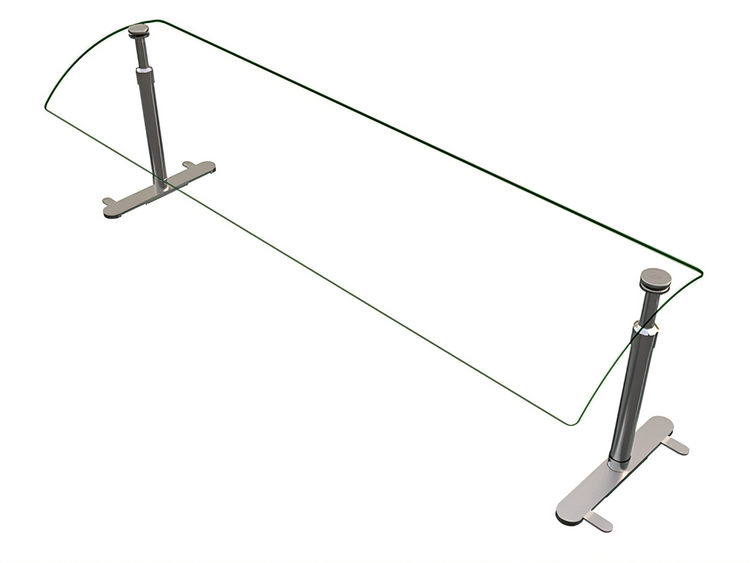 Product image #1 for Hatco Flav-R-Shield Portable Single-Sided Self-Service Food Shield with Adjustable 60 Inch x 14 Inch Acrylic Panel