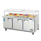 Thumbnail image #1 for Everest Refrigeration EOTP3 71-1/8-Inch 3-Door Mega-Top Open-Top Refrigerated Prep Table, 30 1/6-Size Pan Capacity, Stainless Steel