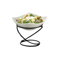 Contempo Swirl Black Wrought Iron Pizza Stand/Riser, 7-1/8 Inch Top Dia. x 9-1/4 Inch Bottom Dia. x 7 Inch H