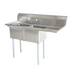Thumbnail image #1 for Omcan 25251 2-Compartment Pot Sink with Right-Hand Drainboard, 304 Stainless Steel