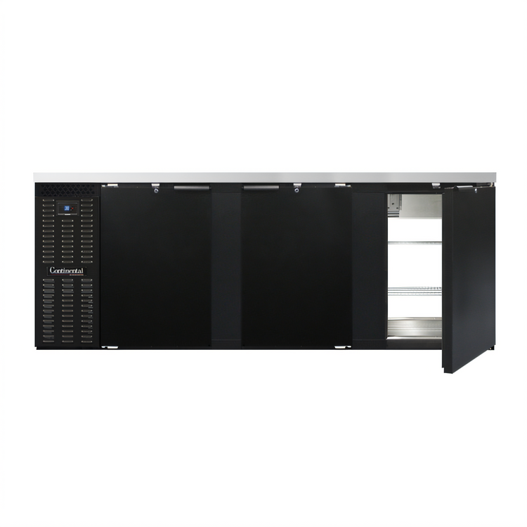 Product image #1 for Continental Refrigerator BB90SNPT 90" Shallow Depth Pass-Thru Back Bar Cooler with 6 Solid Doors