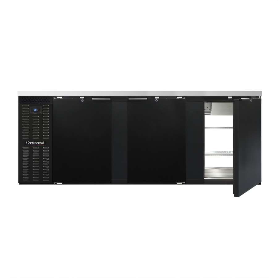Product image #1 for Continental Refrigerator BB90SNPT 90" Shallow Depth Pass-Thru Back Bar Cooler with 6 Solid Doors