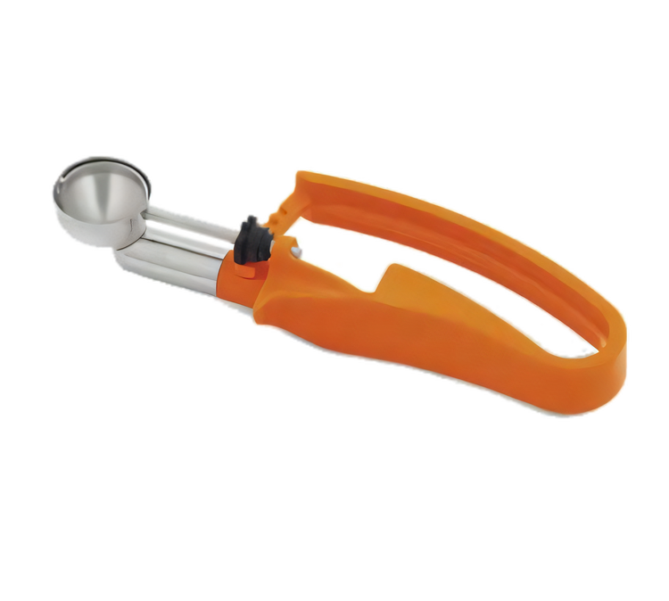 Product image #1 for Vollrath Standard Length Portion Disher, Size 100, 0.33 oz, Stainless Steel with Orange Squeeze Handle