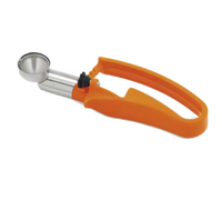 Vollrath Standard Length Portion Disher, Size 100, 0.33 oz, Stainless Steel with Orange Squeeze Handle