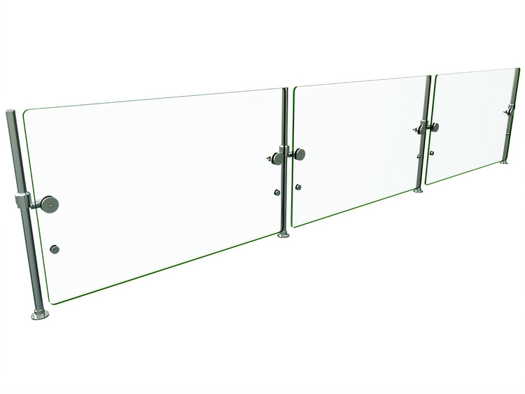 Product image #1 for Hatco Flav-R-Shield™ ORBIT100-120 3-Bay Single-Sided Full-Service Pass-Over Food Shield, 120W x 2D x 18H