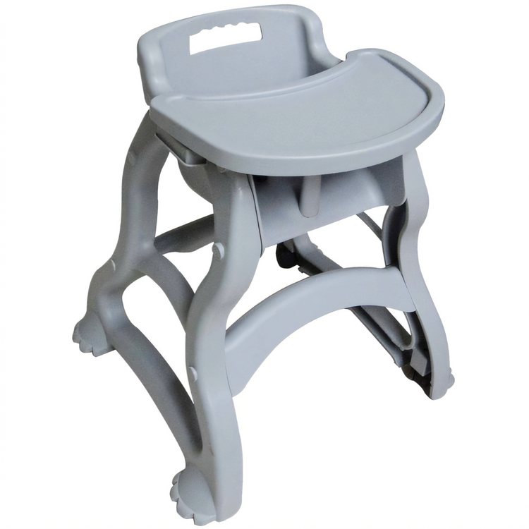 Product image #1 for Gray Polypropylene Commercial High Chair with Detachable Tray and Seatbelt