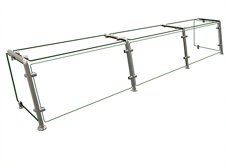 Product image #1 for Hatco Flav-R-Shield Single-Sided Full-Service Pass-Over Sneeze Guard, 3-Bay, 96W x 15D x 17.25H
