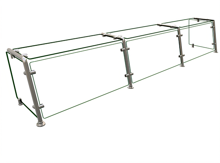 Product image #1 for Hatco Flav-R-Shield Single-Sided Full-Service Pass-Over Sneeze Guard, 3-Bay, 96W x 15D x 17.25H