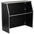 Thumbnail image #1 for Flash Furniture XA-BAR-48-BK-GG Foldable Portable Bar with Removable Aluminum Top, Black Laminate Panels, Aluminum Trim, 47-3/4 in. Wide