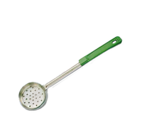 American Metalcraft 4 oz Perforated Stainless Steel Portion Control Serving Spoon with Green Bakelite Handle