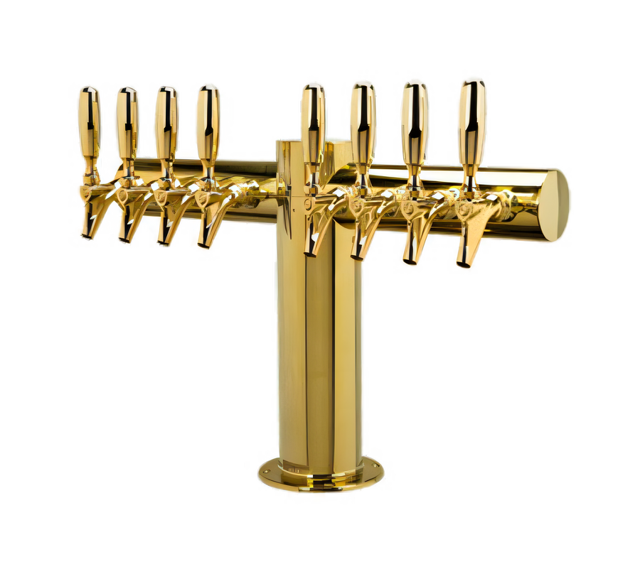 Product image #1 for Metropolis T 8-Faucet Countertop Glycol-Cooled Draft Beer Tower, 24-Inch, PVD Brass