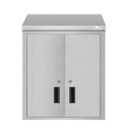 Thumbnail image #1 for Koolmore KM-WMC-1524-S 24-Inch Wall-Mounted Stainless Steel Cabinet with Locking Hinged Doors, 2 Shelves, and Slanted Roof
