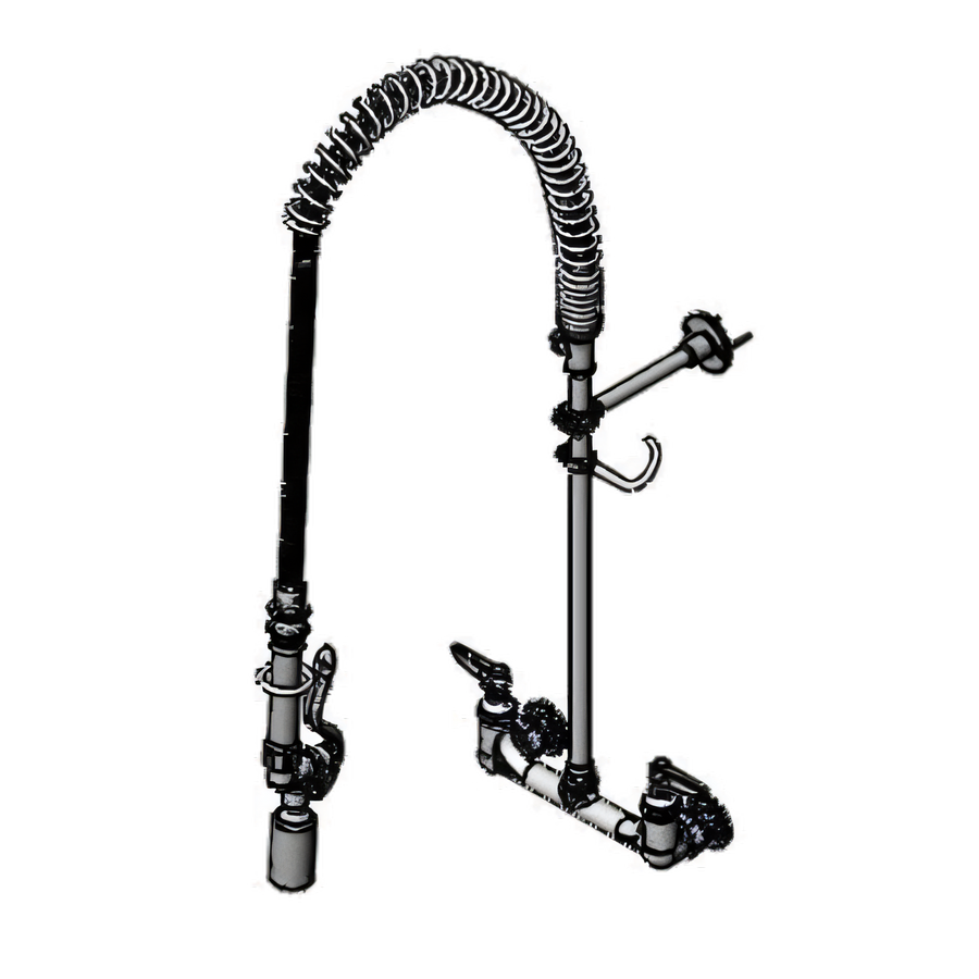 Product image #1 for T&S Brass EasyInstall 8-Inch Wall-Mount Pre-Rinse Unit with 44-Inch Stainless Steel Hose and Swivel Spray Valve