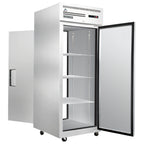 Thumbnail image #1 for Everest Refrigeration ESPT-1S-1S 23 Cu. Ft. One-Section Stainless Steel Pass-Thru Reach-In Refrigerator, Solid Doors, Top-Mounted Refrigeration