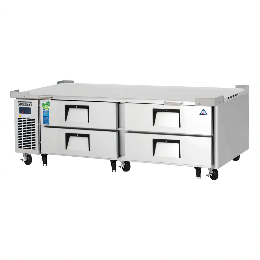 Product image #1 for Everest Refrigeration Two-Section Chef Base Refrigerator with 4 Drawers, 72-3/8 Inch Wide, Self-Contained Side-Mounted Refrigeration