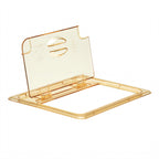 Thumbnail image #1 for Cambro FlipLid® 20HPLN150 High-Heat 1/2-Size Food Pan Cover, Amber, Notched Hinged Flip Lid Case of 6