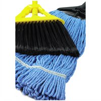 JW Atomic Large Looped-End Mop Head, 32 oz., 5-Inch Mesh Blue Band, Blue