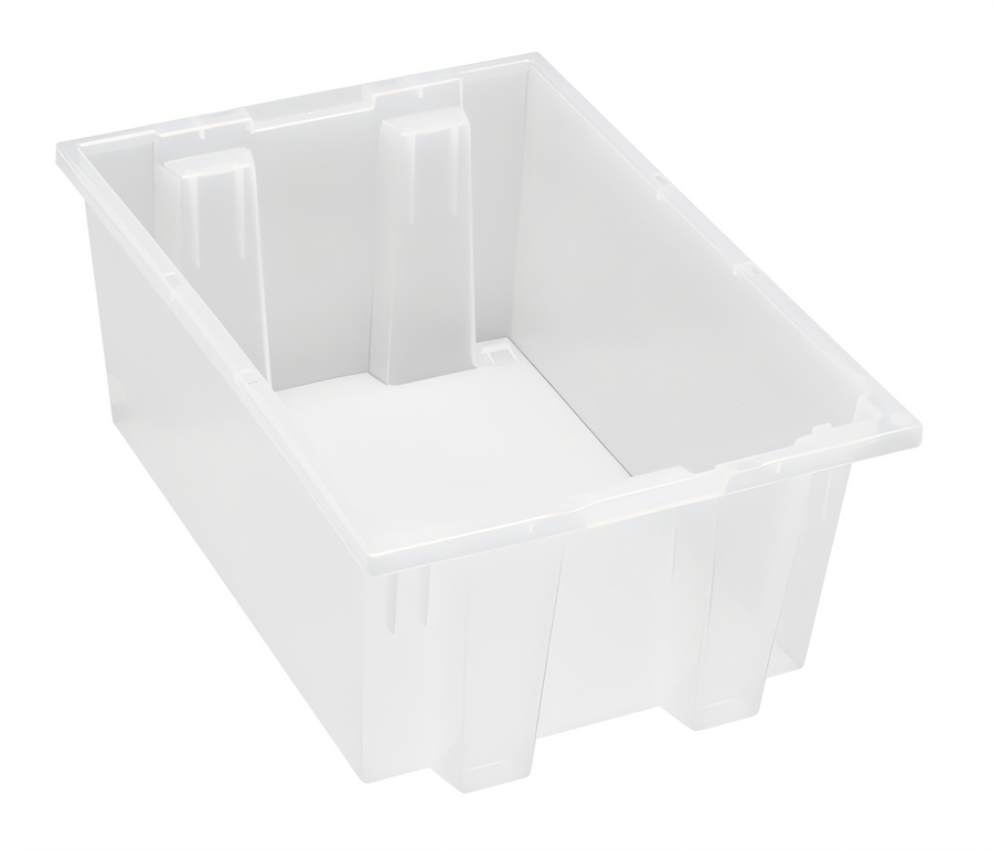 Product image #1 for Quantum Clear Heavy-Duty Stack and Nest Tote, 19-1/2" x 13-1/2" x 8", 0.80 Cu. Ft.