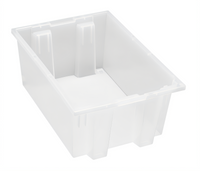 Quantum Clear Heavy-Duty Stack and Nest Tote, 19-1/2