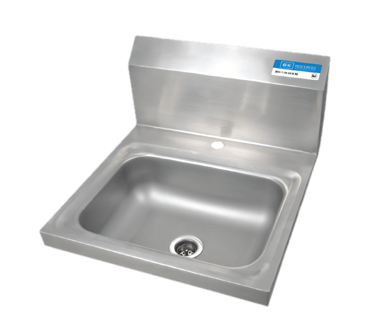 Product image #1 for BK Resources Wall-Mounted 14" x 10" 304 Stainless Steel Hand Sink with 1 Hole Deck