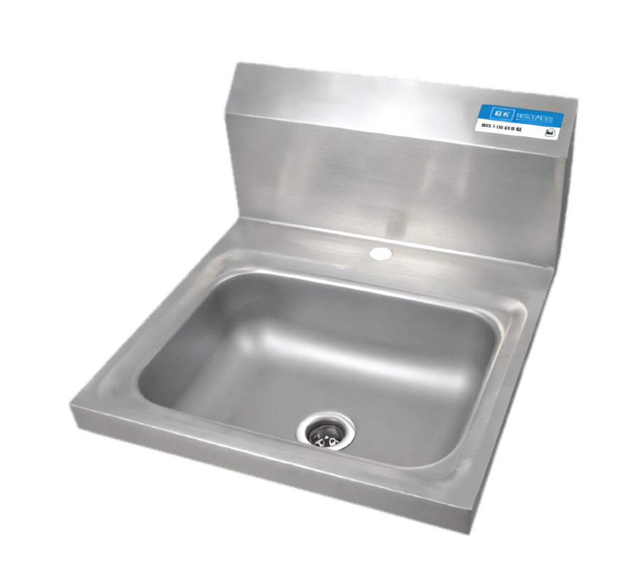 Product image #1 for BK Resources Wall-Mounted 14" x 10" 304 Stainless Steel Hand Sink with 1 Hole Deck