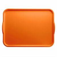Cambro Camtray® 14 x 18 Inch Rectangular Fiberglass Dietary Tray with Handles, Orange Pizzazz