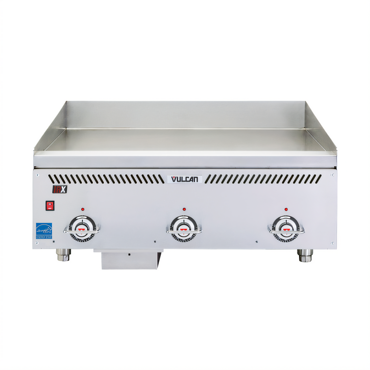 Product image #1 for Vulcan VCCG72-AR Heavy Duty 72-Inch Countertop Gas Griddle with 1-Inch Chrome Plate and Drawers