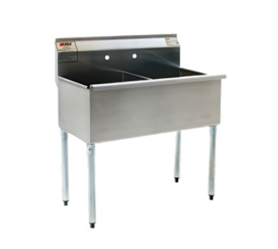 Product image #1 for Eagle Group Two-Compartment Utility Sink with Legs, 37-3/8 Inch W x 25 Inch D, 16 Gauge 430 Stainless Steel