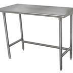 Thumbnail image #1 for Advance Tabco 132-Inch x 30-Inch 14 Gauge 304 Stainless Steel Flat Top Work Table with Open Base