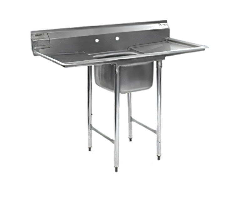 Product image #1 for Eagle Group One-Compartment Commercial Sink with Galvanized Legs, 23-1/4 x 27-1/2 Inches, 430 Stainless Steel, 9-1/2 Inch Backsplash