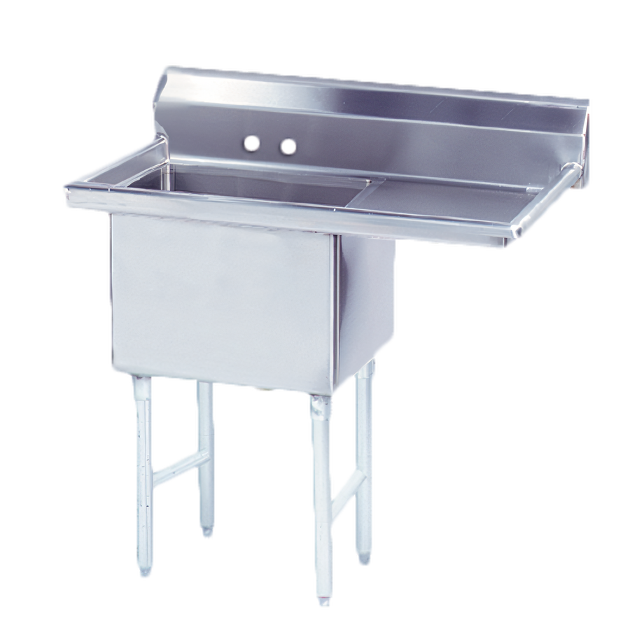 Product image #1 for Advance Tabco 1-Compartment Fabricated Sink with 18-Inch Right Drainboard, 16 x 20 x 14 Bowl, 14-Gauge 304 Stainless Steel