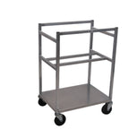 Thumbnail image #1 for Channel Manufacturing PBA001/BA/38 Aluminum Poly Box Rack Bus Cart, 1-Box Capacity, 5-Inch Swivel Stem Casters, 38-Inch Height