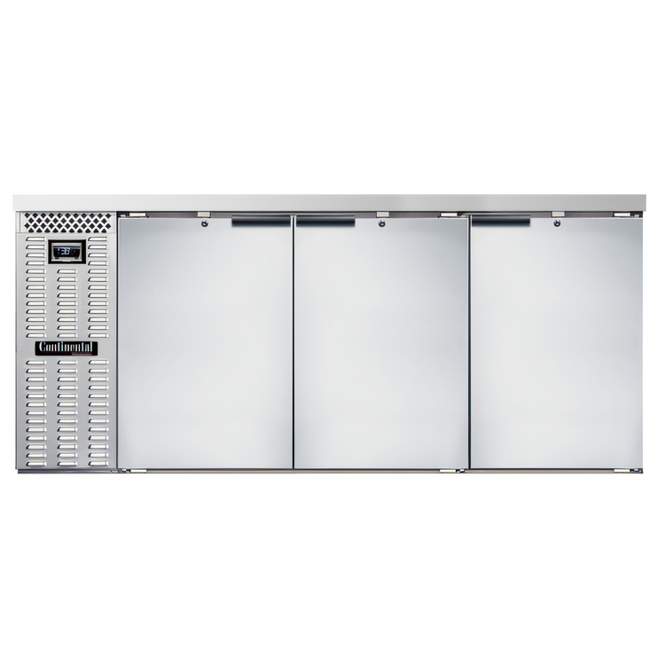 Product image #1 for Continental Refrigerator BB79NSS 79" 3-Door Back Bar Cooler with Stainless Steel Top