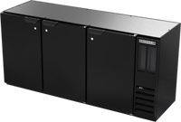 Beverage-Air BB72HC-B Three-Section 72-Inch Solid Door Back Bar Refrigerator with Stainless Steel Top