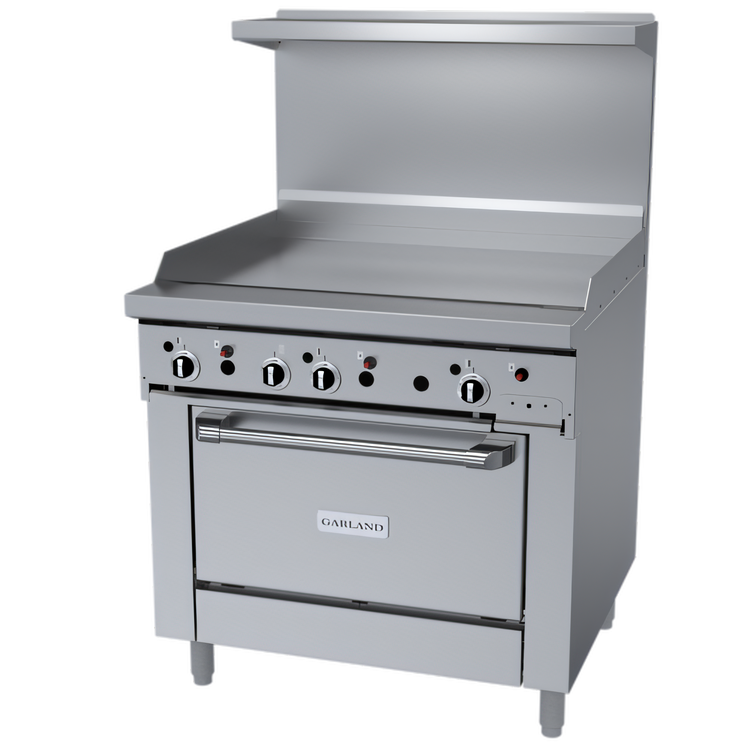 Product image #1 for Garland GF Starfire Pro 36-Inch Gas Restaurant Range with 36-Inch Thermostatic Griddle and Standard Oven