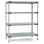 Thumbnail image #1 for Metro MetroMax 4 MF-213674G-S-4 Starter Open-Grid All-Polymer Shelving Unit, 36W x 21D x 74H, 4 Shelves, 800 lb. Per Shelf