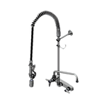 Thumbnail image #1 for T&S Brass EasyInstall B-5125-12-CRBJ Wall-Mount Workboard Pre-Rinse Add-On Faucet, 12-Inch Swing Nozzle, Gooseneck, 8-Inch Adjustable Centers